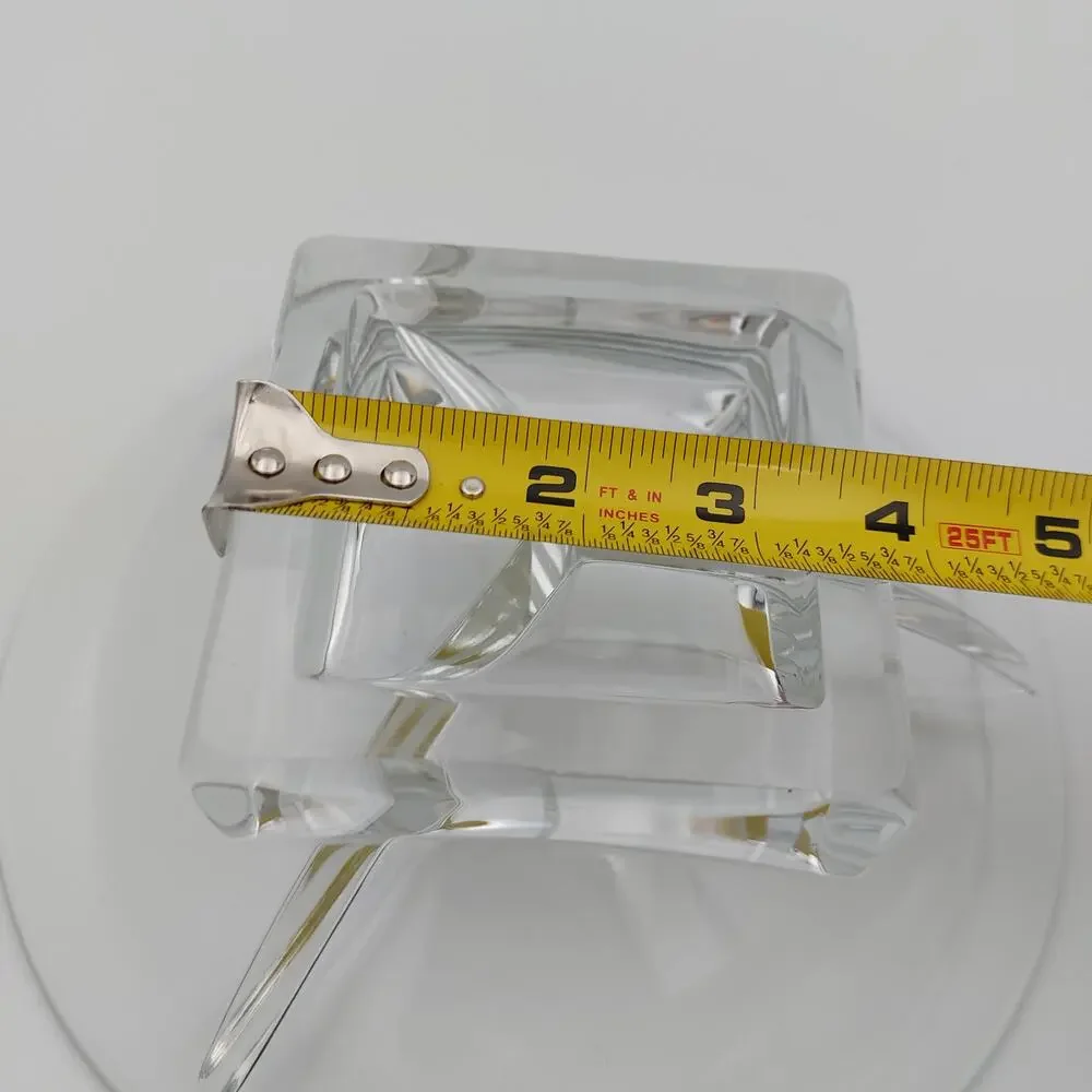 Vintage Cambridge Glass Square 3 Part Divided Bowl Clear Crystal MCM Candy Dish